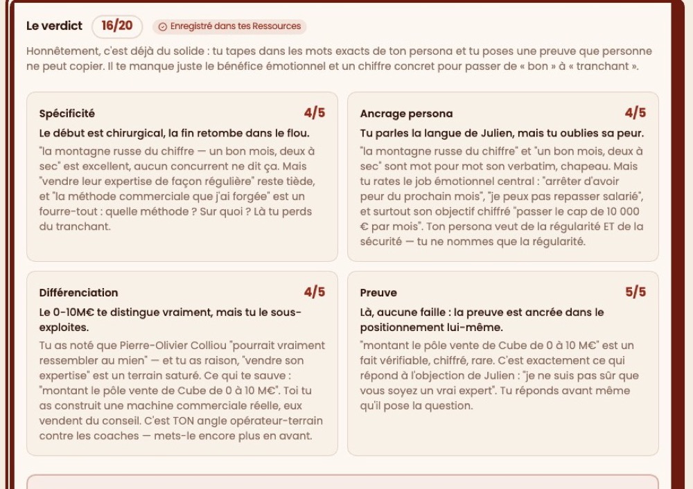 L'Auditeur de positionnement : verdict noté sur 20 avec 4 filtres